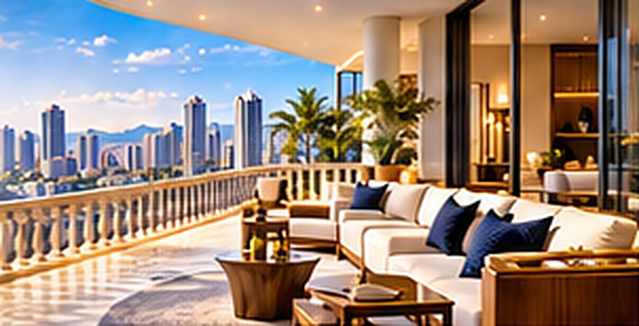 Varanda de apartamento com vista para a cidade